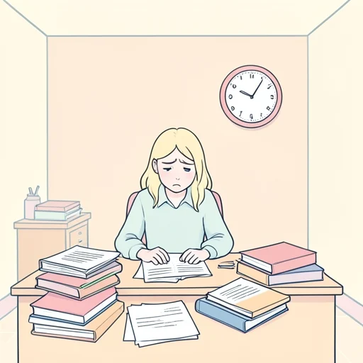 彼女は論文の締め切りに追われてる - Bildwörterbuch