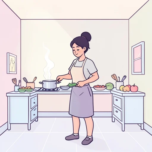 彼女は料理が得意だ - Bildwörterbuch