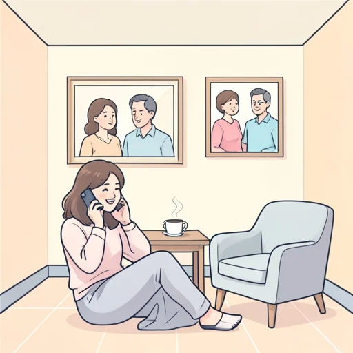 彼女は両親を大切に想ってるからこそ毎日連絡してる - Bildwörterbuch