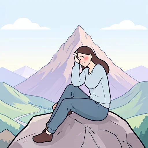 彼女は山頂で酸欠になった - Bildwörterbuch