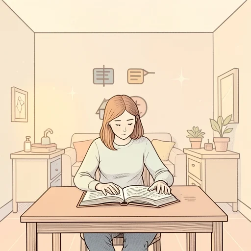 彼女はさて次の話題に移った - Bildwörterbuch