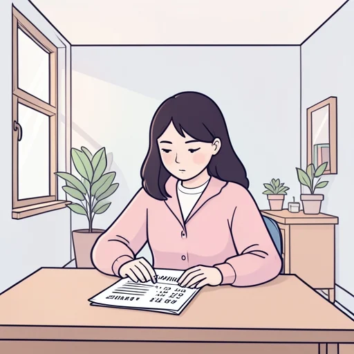 彼女は姓名判断の結果を気にしている - Bildwörterbuch