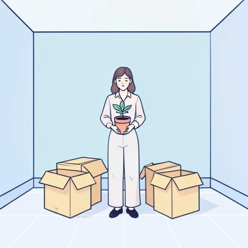 彼女は先月引っ越したばかりでまだ落ち着かない - Bildwörterbuch