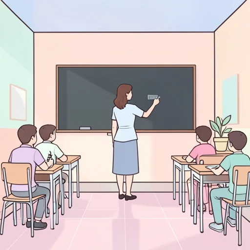 彼女は先生です。 - 그림 사전