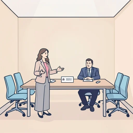 彼女は社長の代理として会議に出た - Bildwörterbuch