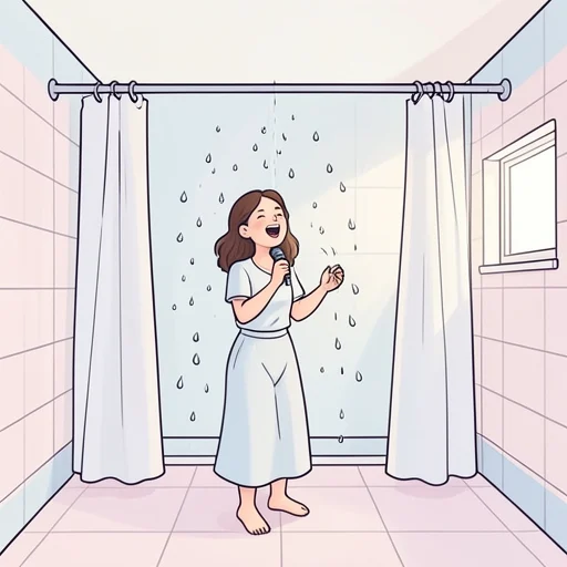 彼女はシャワーを浴びながら歌っている - Bildwörterbuch