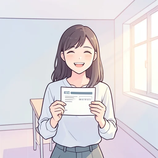 彼女は試験に合格したって - Bildwörterbuch