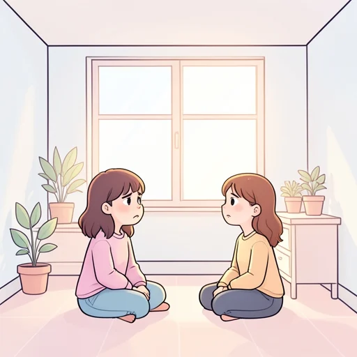 彼女は親友に悩みを打ち明けた - Bildwörterbuch