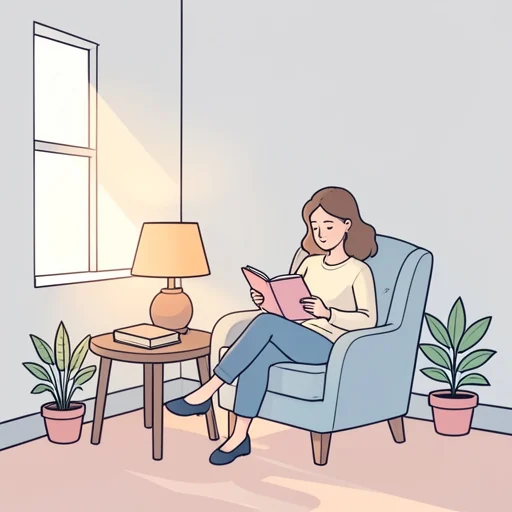 彼女は静かな場所で読書するのが大好きだ - Bildwörterbuch