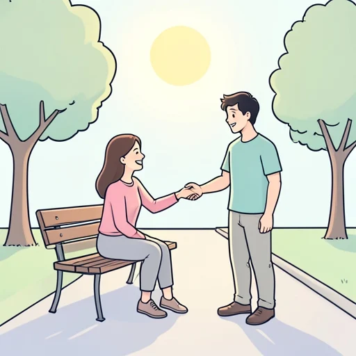彼女は正午に彼と会う - Bildwörterbuch