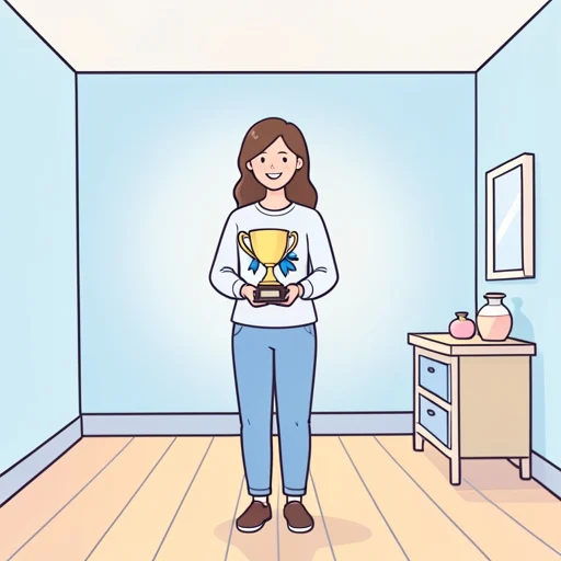 彼女は賞品を受け取った - Bildwörterbuch