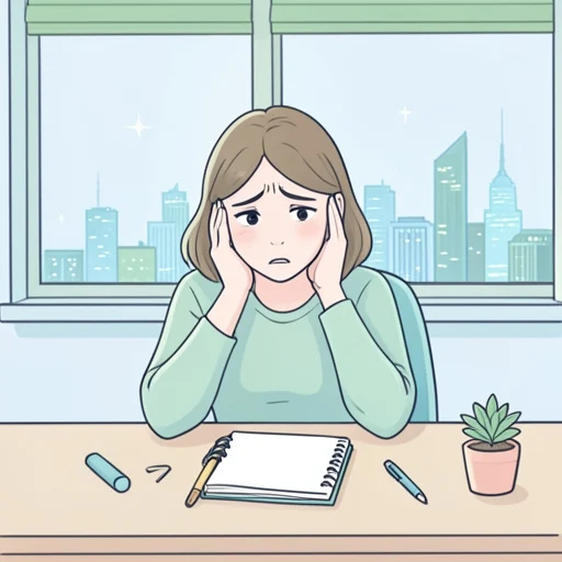 彼女は将来に対して不安を感じてる - Bildwörterbuch