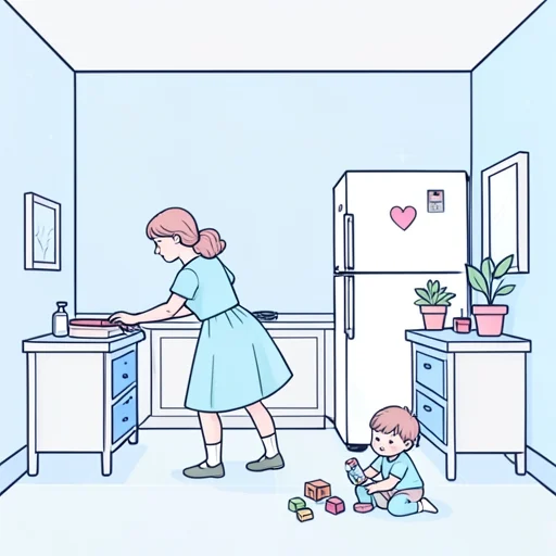 彼女は主婦だ - Bildwörterbuch