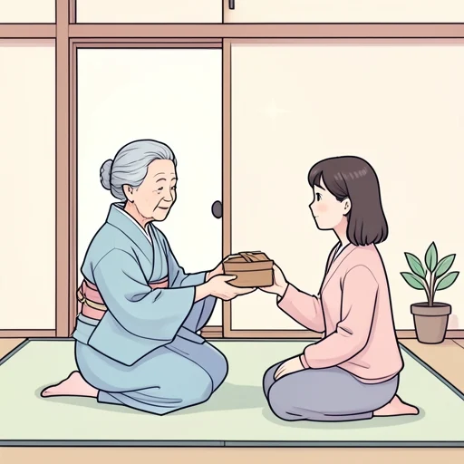 彼女は祖母から大切な教えを受け継いでる - Bildwörterbuch