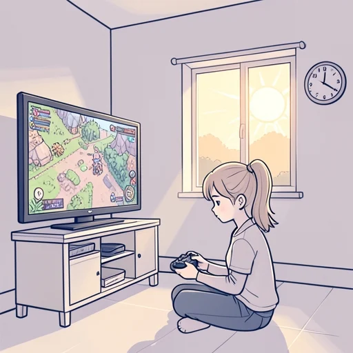 彼女はそのゲームに夢中になっていてもう何時間も経ってた - Bildwörterbuch