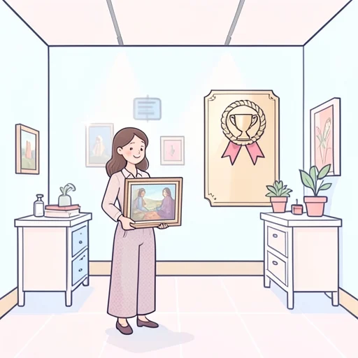 彼女はその作品で賞を取った - Bildwörterbuch