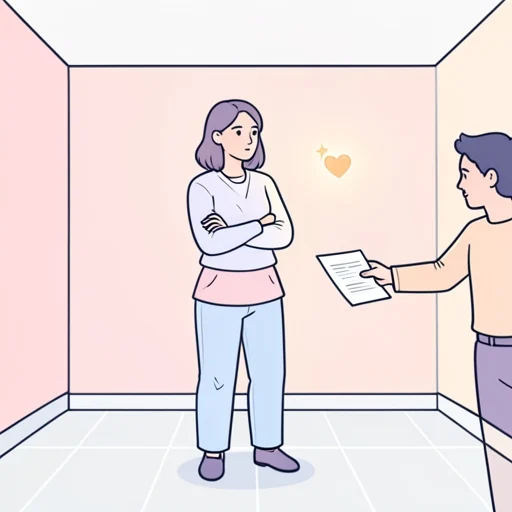 彼女はその場のお願いをきっぱりと断って自分の信念を貫いた - Bildwörterbuch