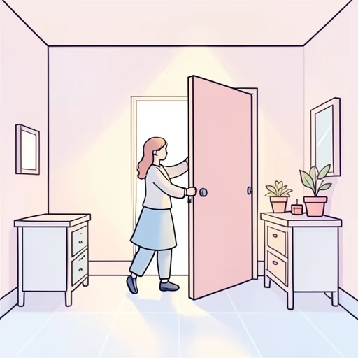 彼女はそっと部屋を出た - Bildwörterbuch