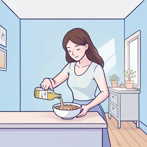彼女は酢を料理に加えた - Bildwörterbuch