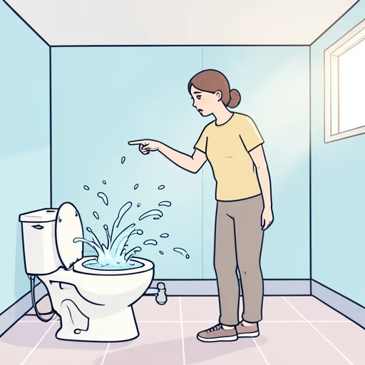 彼女は水洗トイレの調子がおかしいと言った - Bildwörterbuch