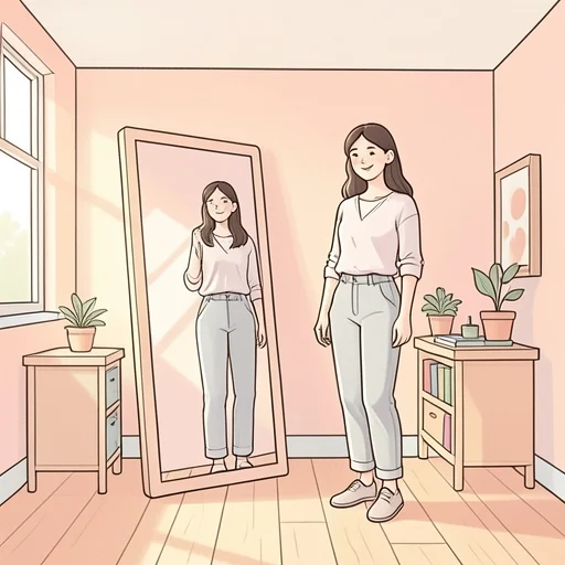 彼女は少しずつ自信を取り戻し始めてる - Bildwörterbuch