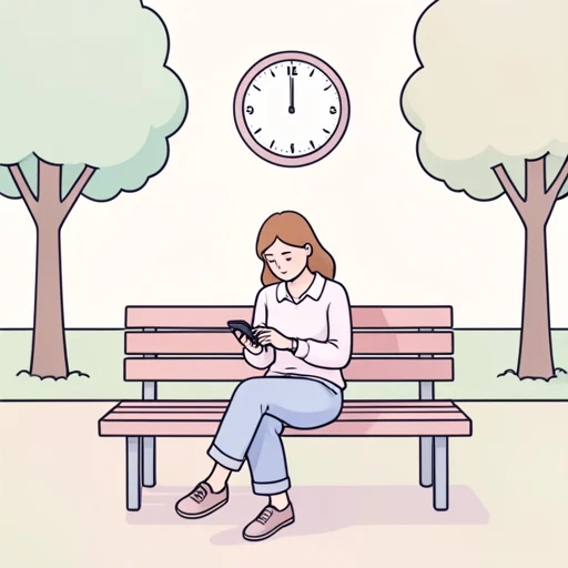 彼女は少なくとも1時間待った - Bildwörterbuch