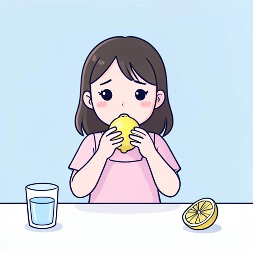 彼女はすっぱいレモンを食べた - Bildwörterbuch