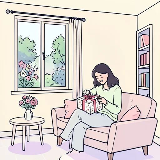 彼女は素敵なプレゼントをもらった - Bildwörterbuch