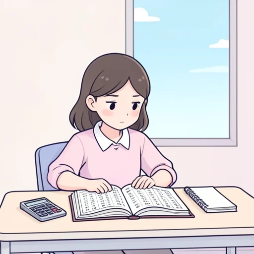 彼女は数字を見るのが得意だ - Bildwörterbuch