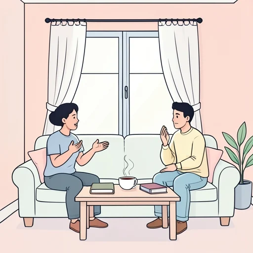 彼女は互いの意見を酌み取った - Bildwörterbuch