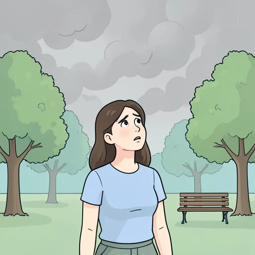 彼女は大気汚染について心配してる - Bildwörterbuch