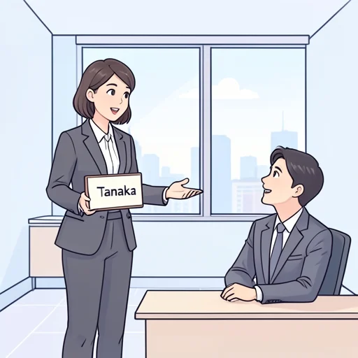 彼女は田中女史として知られるようになった - Bildwörterbuch