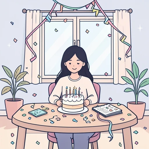 彼女は誕生日の祝いを計画してる - Bildwörterbuch