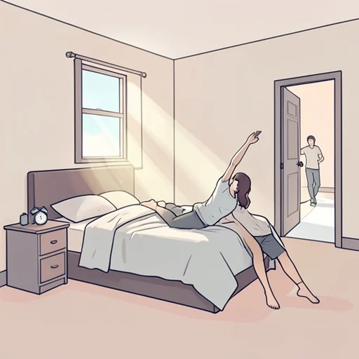 彼女はたっぷりと睡眠を取ってから出かけた - Bildwörterbuch