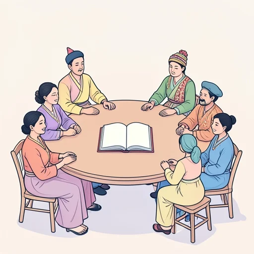 彼女は多様な文化を尊重して差別を許さない姿勢を持ってる - Bildwörterbuch