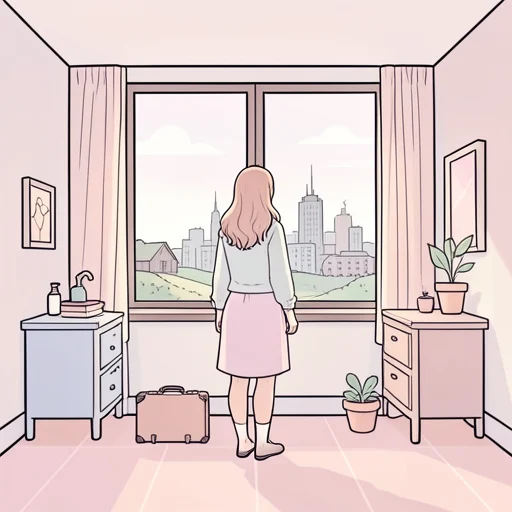 彼女は都会での生活にあこがれてる - Bildwörterbuch