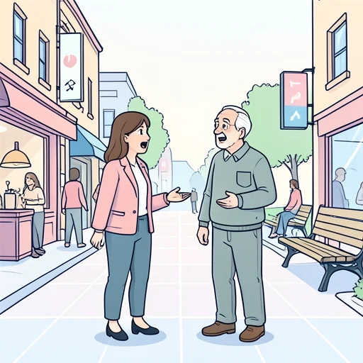 彼女はときどき昔の友人と街で偶然会うことがある - Bildwörterbuch