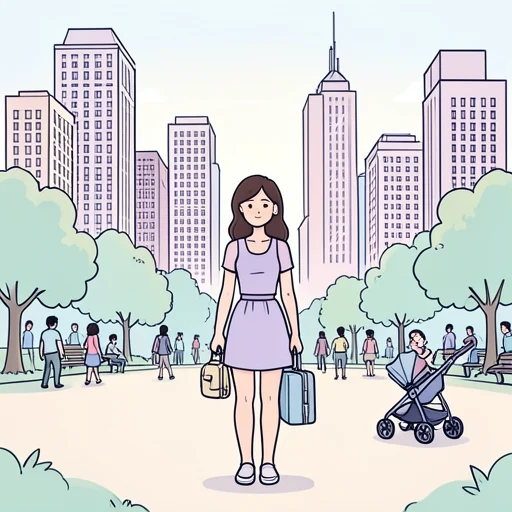 彼女は都市で生まれ、都市で育った - Bildwörterbuch