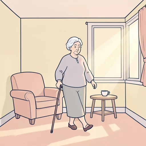 彼女は年老いて動作が鈍くなってきた - Bildwörterbuch