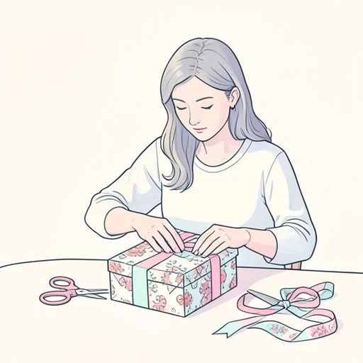 彼女は美しい包みでプレゼントを包んでくれた - Bildwörterbuch