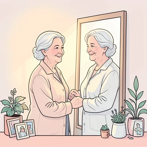 彼女は美しく歳を重ねている - Bildwörterbuch