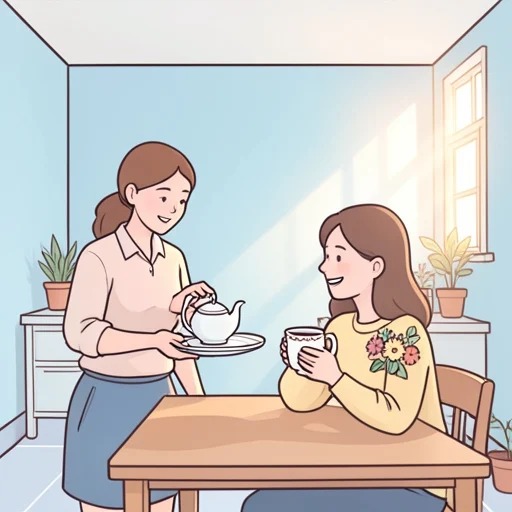 彼女は私にお茶を淹れてくれた - Bildwörterbuch