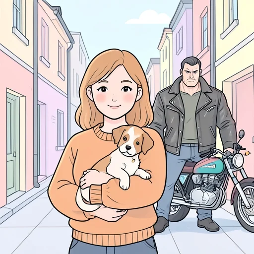 彼女は優しい。だが見た目は怖そう - Bildwörterbuch