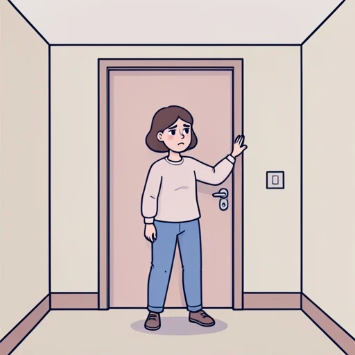 彼女はやや緊張した面持ちで会場のドアをノックした - Bildwörterbuch
