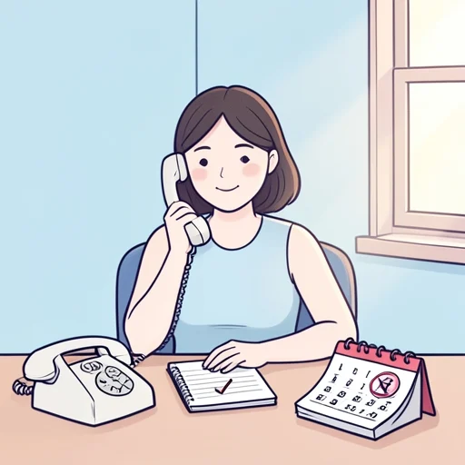 彼女は予約を電話で確認した - Bildwörterbuch