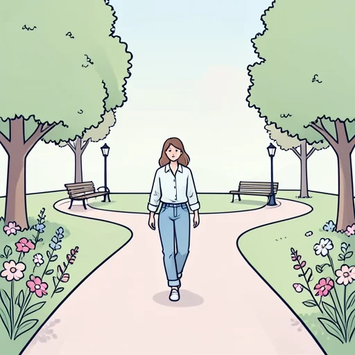彼女はゆっくり歩いて公園を一周した - Bildwörterbuch