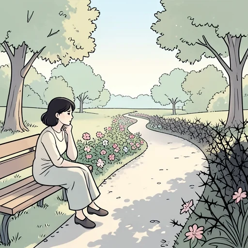 彼女は善と悪の境界線について深く考えた - Bildwörterbuch