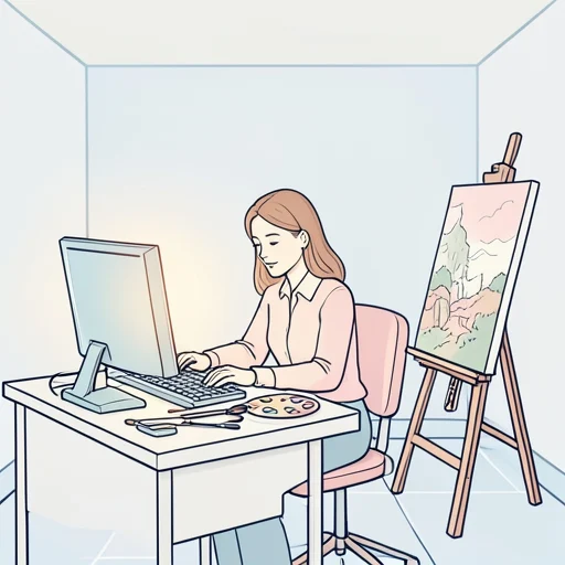 彼女は全身全霊をかけて作品に向き合った - Bildwörterbuch