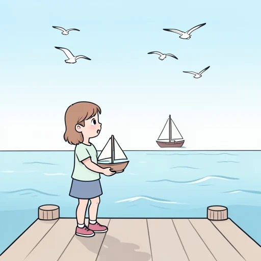 彼女、幼少の頃から船の航海に興味を持っていた - Bildwörterbuch