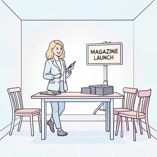 彼女、雑誌の刊行に合わせてサイン会を開くことになった - Bildwörterbuch